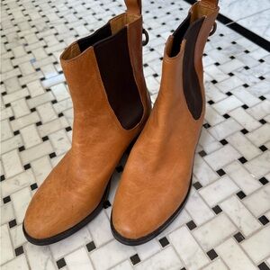 Cole Haan Tan Ankle Boots with Elastic Panels